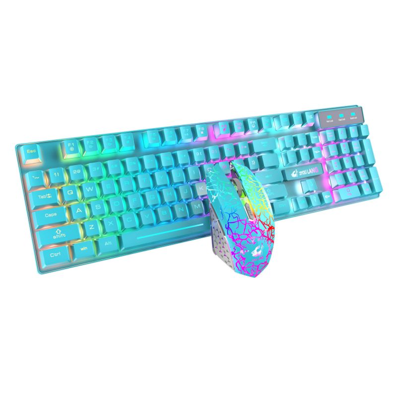 TIOZONEY - Kit Gamer Teclado y Mouse Inalambrico Recargable USB.