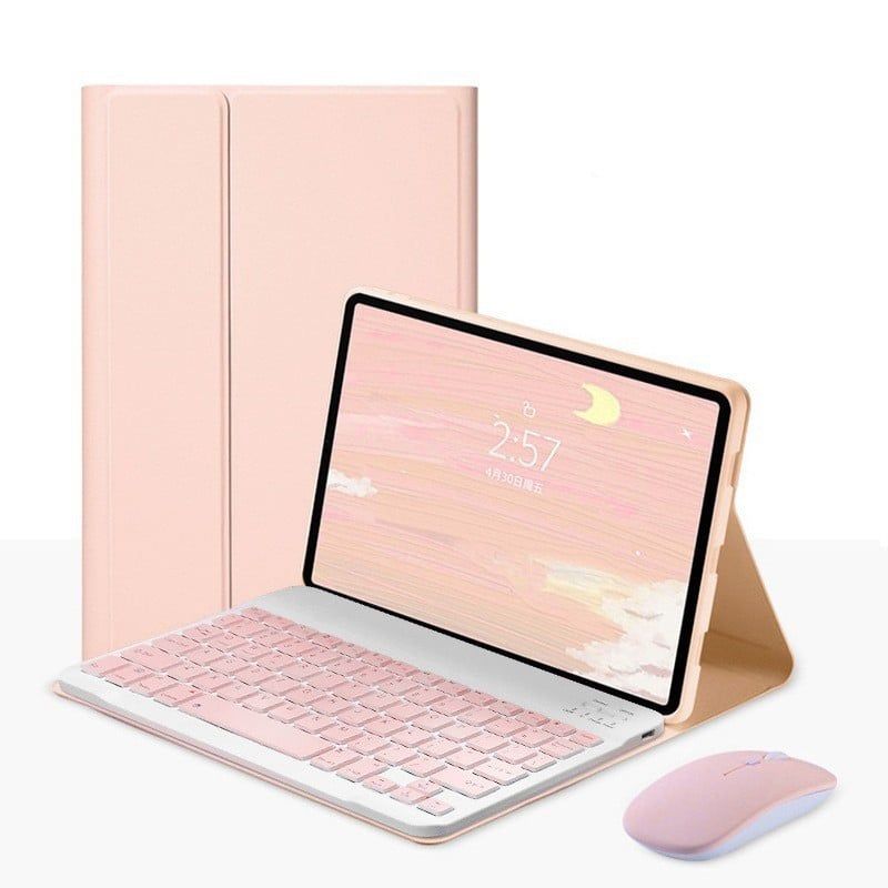 TIOZONEY - Funda con teclado y mouse para Galaxy Tab S6 Lite P610 P615 - Rosa