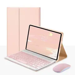 TIOZONEY - Funda con teclado y mouse para Galaxy Tab S6 Lite P610 P615 - Rosa
