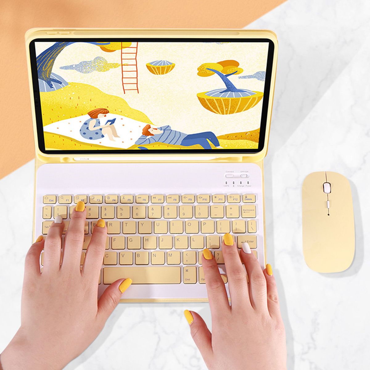 TIOZONEY - Funda para iPad 9 8 o 7 con teclado y mouse- Rosa