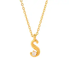 BOAZ JOYAS - COLLAR INICIAL LUCKY BAÑADO EN ORO S