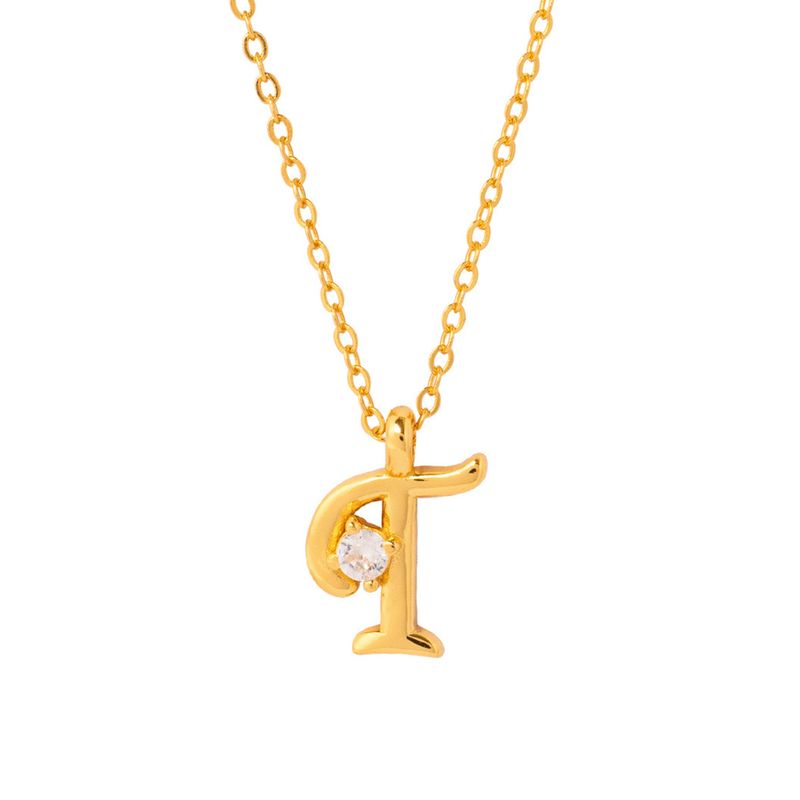 BOAZ JOYAS - COLLAR INICIAL LUCKY BAÑADO EN ORO T