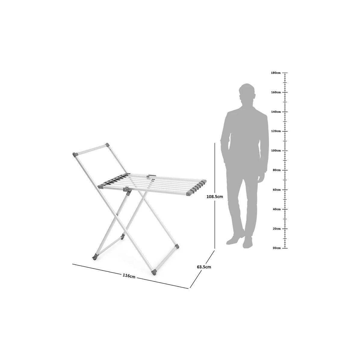 GENERICO - TENDEDERO PLEGABLE 116X63.5X108.5CM ALUMINIO BIGHOUSE