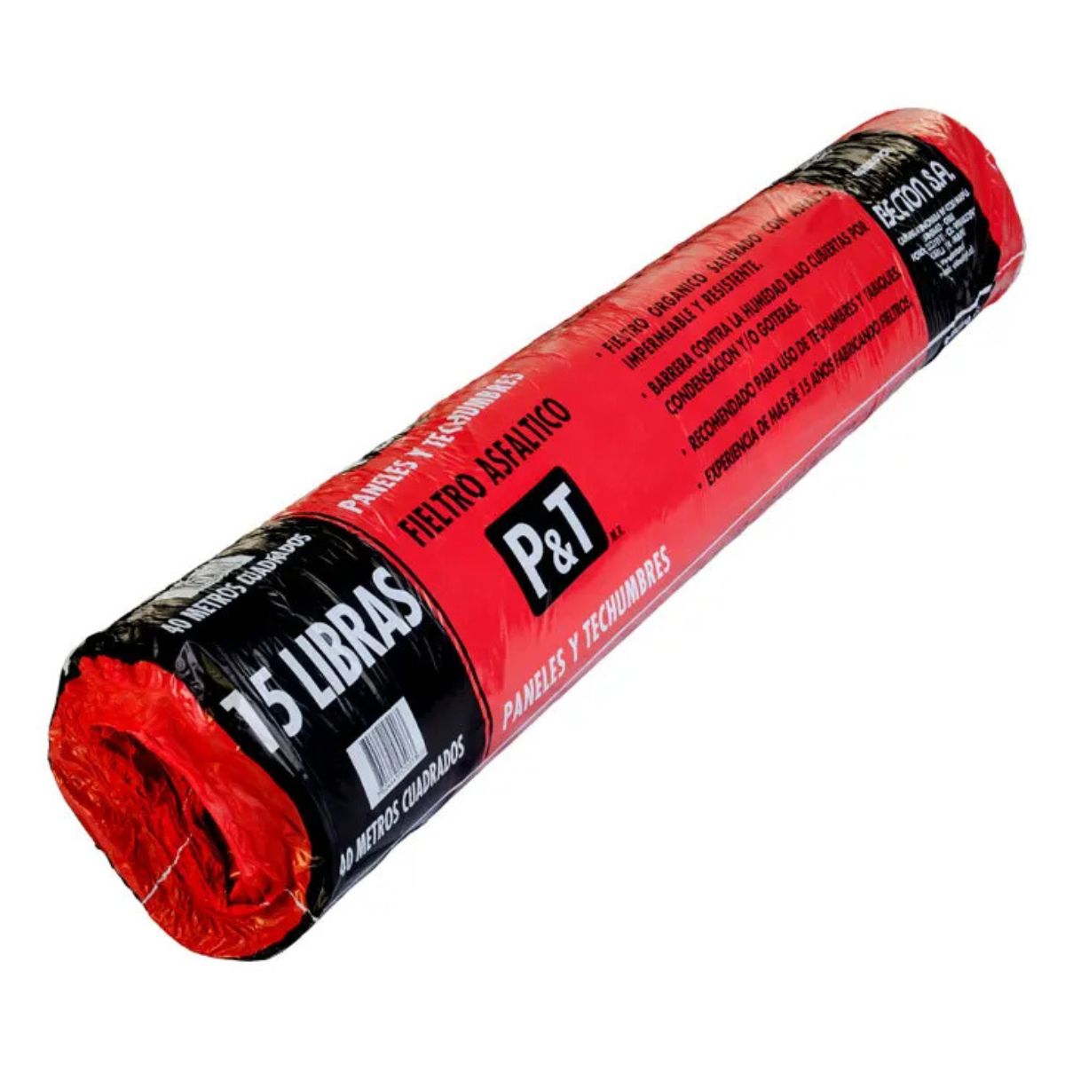 GENERICO - Fieltro asfaltico liso 15 libras (rollo 40mts) P&T