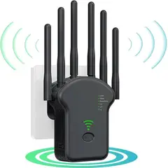 TIOZONEY - WIFI Signal Booster 6 Antenas Negro.