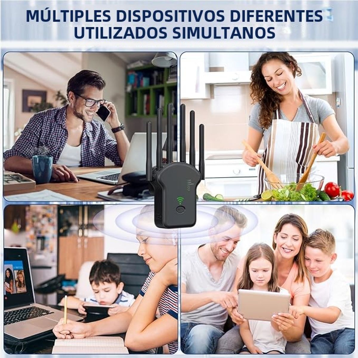 TIOZONEY - WIFI Signal Booster 6 Antenas Negro