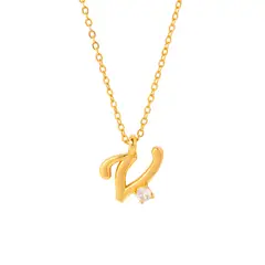 BOAZ JOYAS - COLLAR INICIAL LUCKY BAÑADO EN ORO V