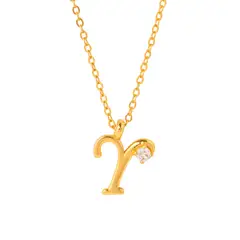 BOAZ JOYAS - COLLAR INICIAL LUCKY BAÑADO EN ORO Y