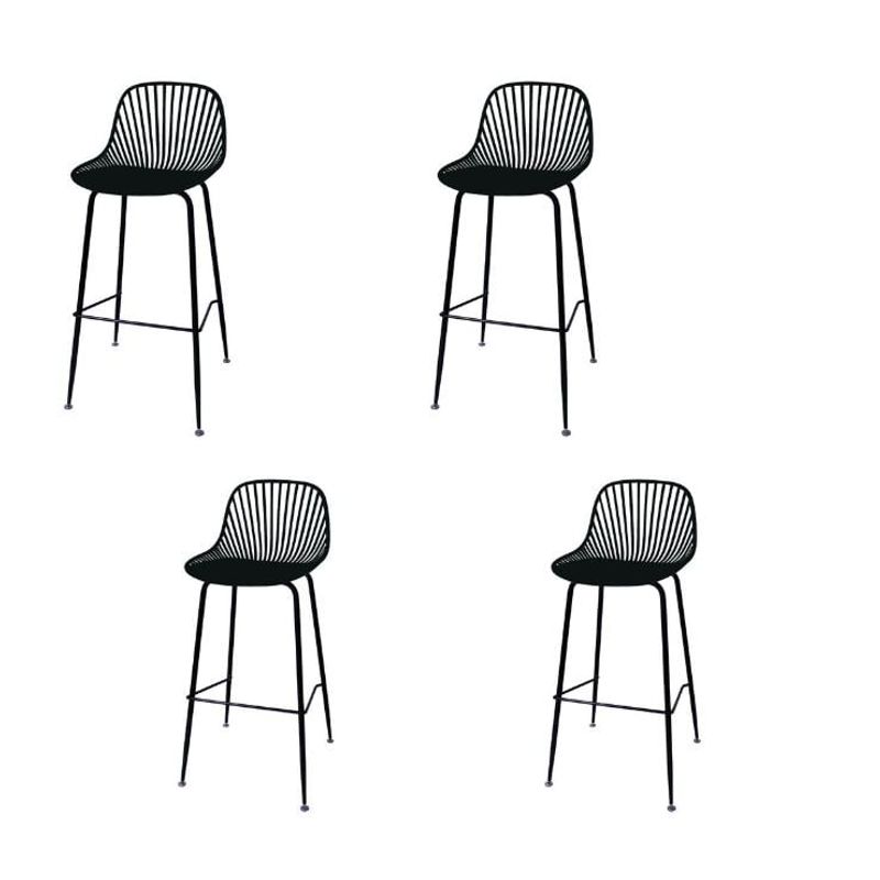 GENERICO - Pack 4 Taburete Indiana Metálico Negro 77cm