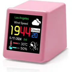 TIOZONEY - Reloj despertador con pantalla a color con clima.