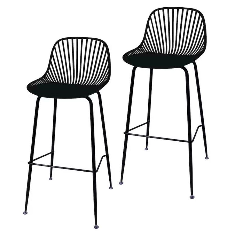 Pack 2 Taburete Indiana Metalico Negro 77cm