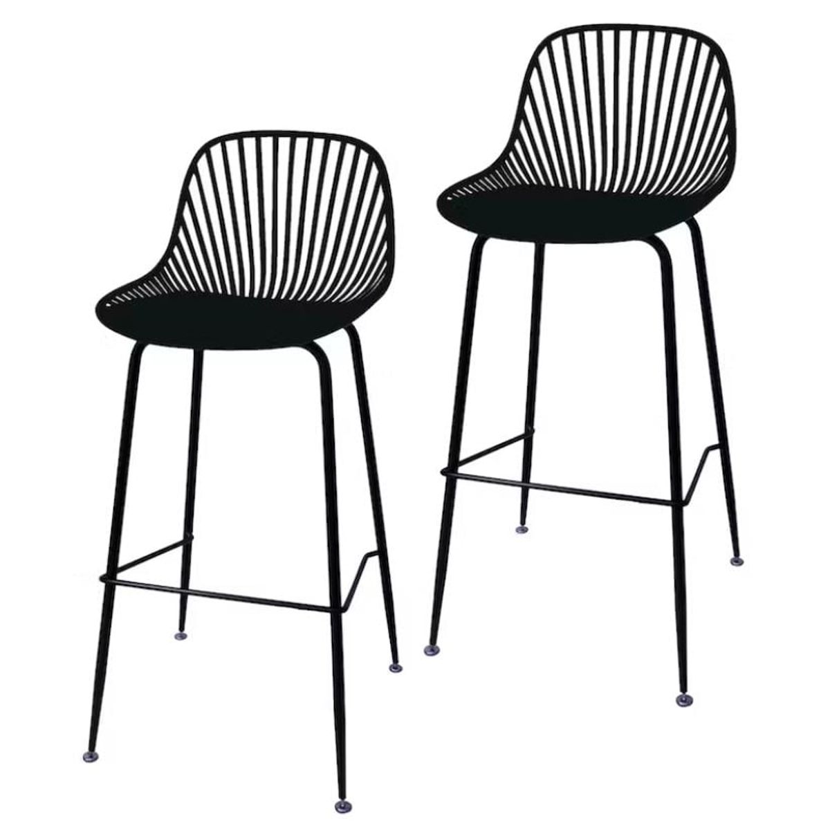 HABITA2 CHILE - Pack 2 Taburete Indiana Metálico Negro 77cm