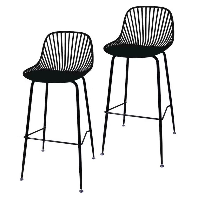 GENERICO - Pack 2 Taburete Indiana Metálico Negro 77cm
