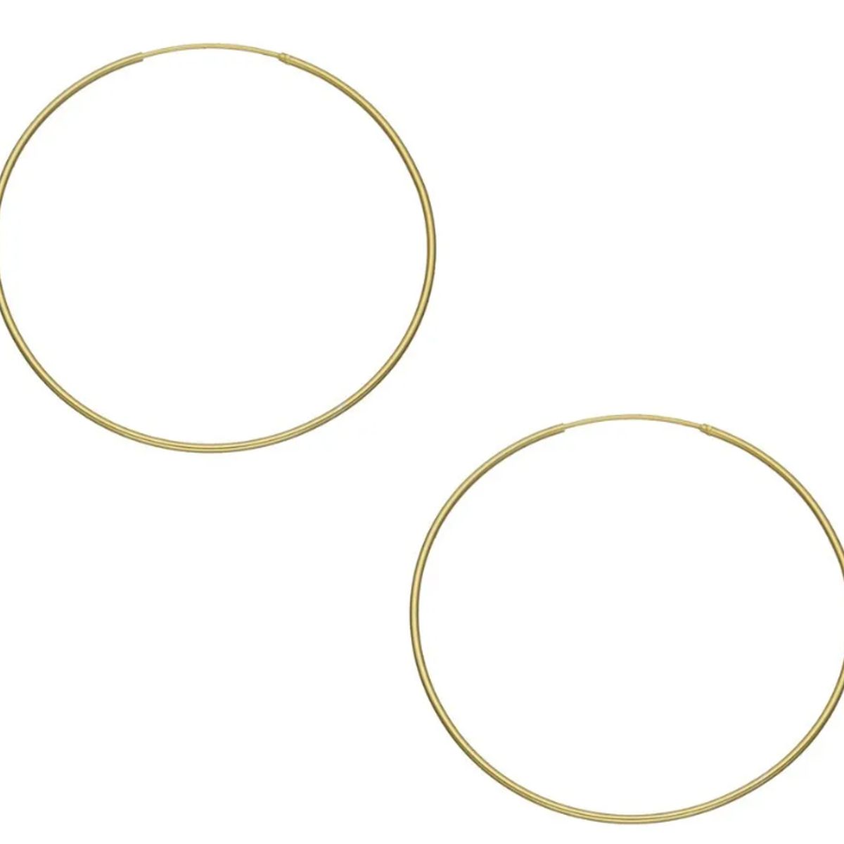 GENERICO - Aros Argolla De Plata Con Baño Oro 18k 50mm Regalo Mujer