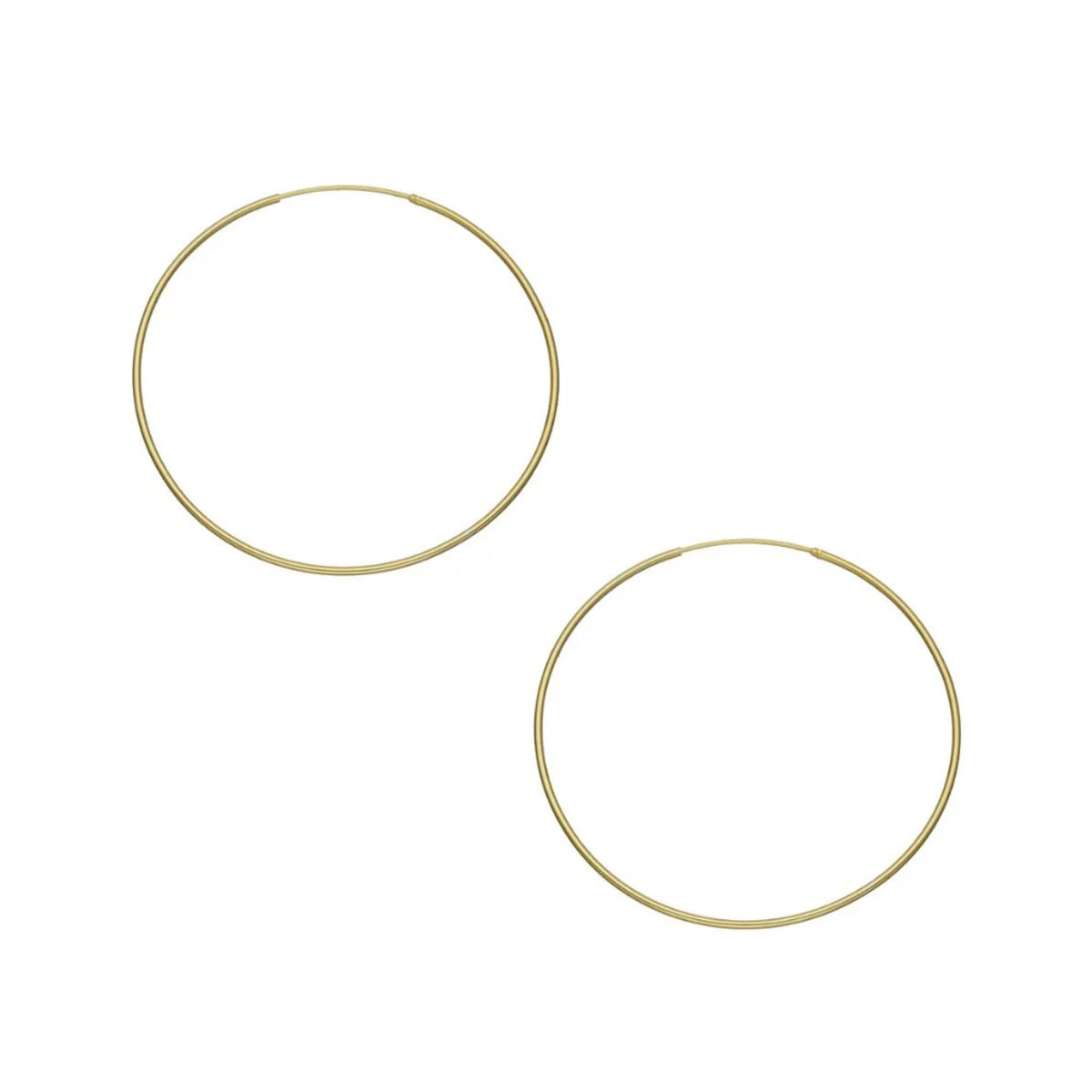GENERICO - Aros Argolla De Plata Con Baño Oro 18k 50mm Regalo Mujer