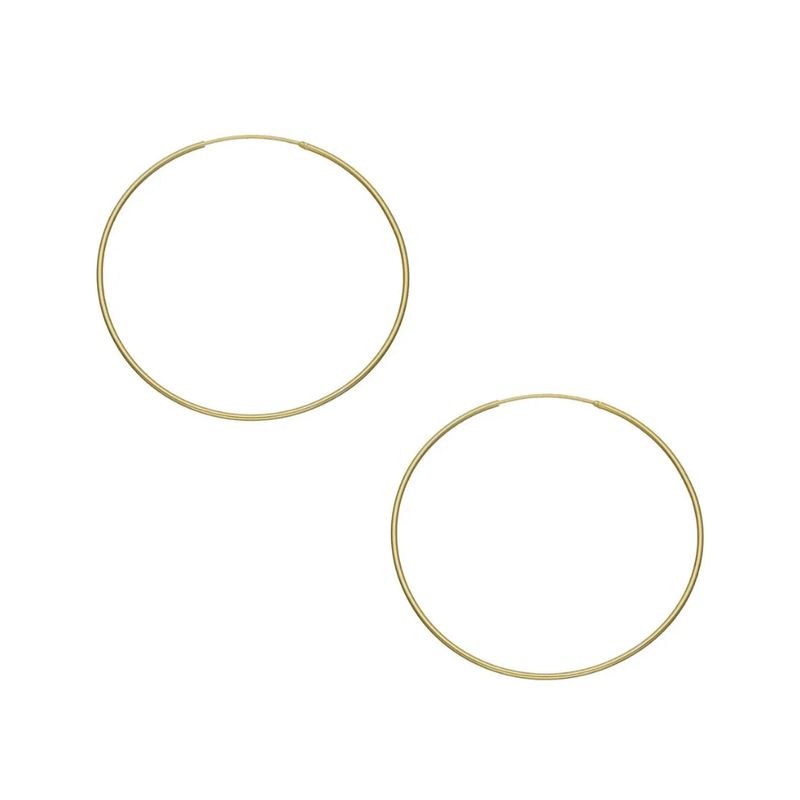 GENERICO - Aros Argolla De Plata Con Baño Oro 18k 50mm Regalo Mujer