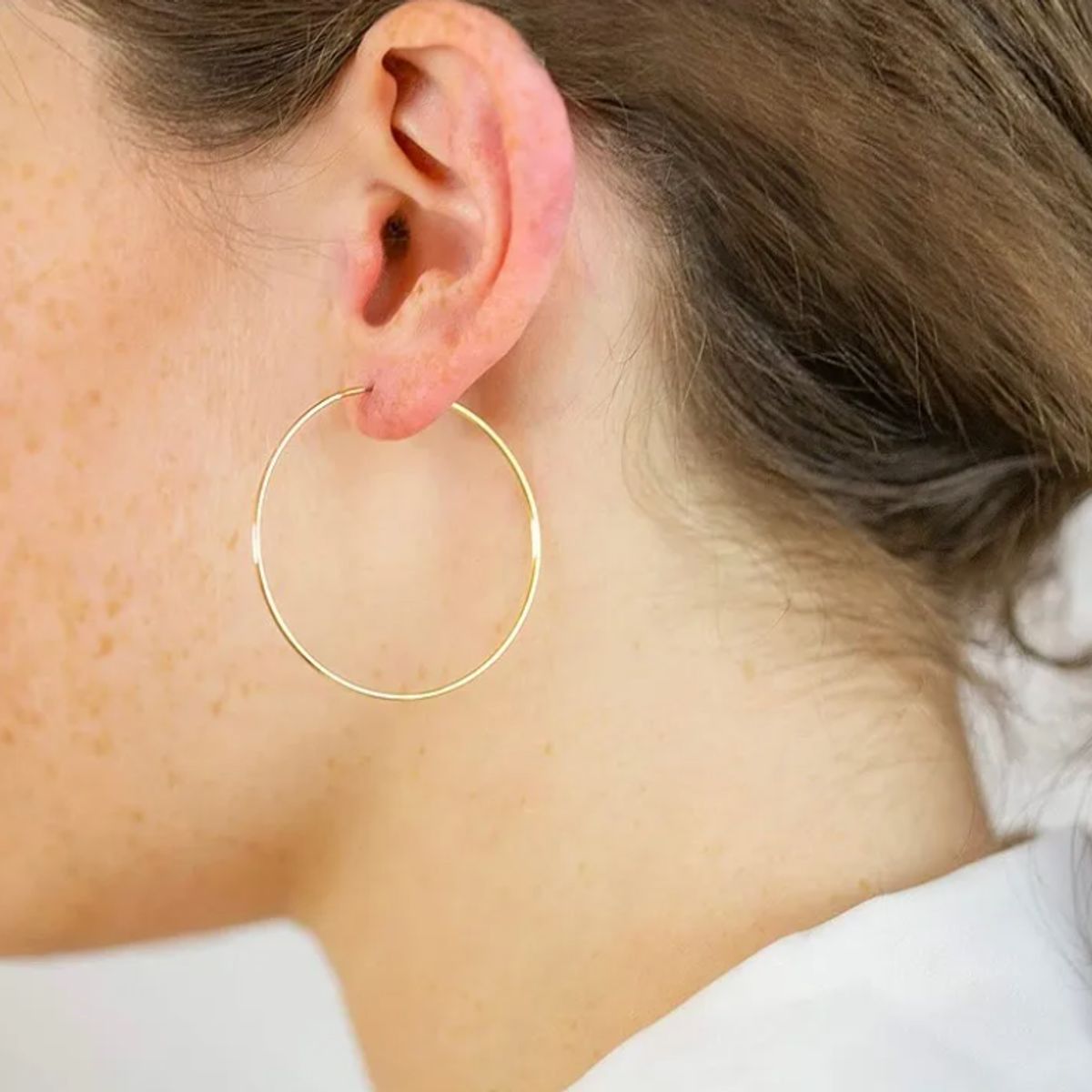 GENERICO - Aros Argolla De Plata Con Baño Oro 18k 50mm Regalo Mujer
