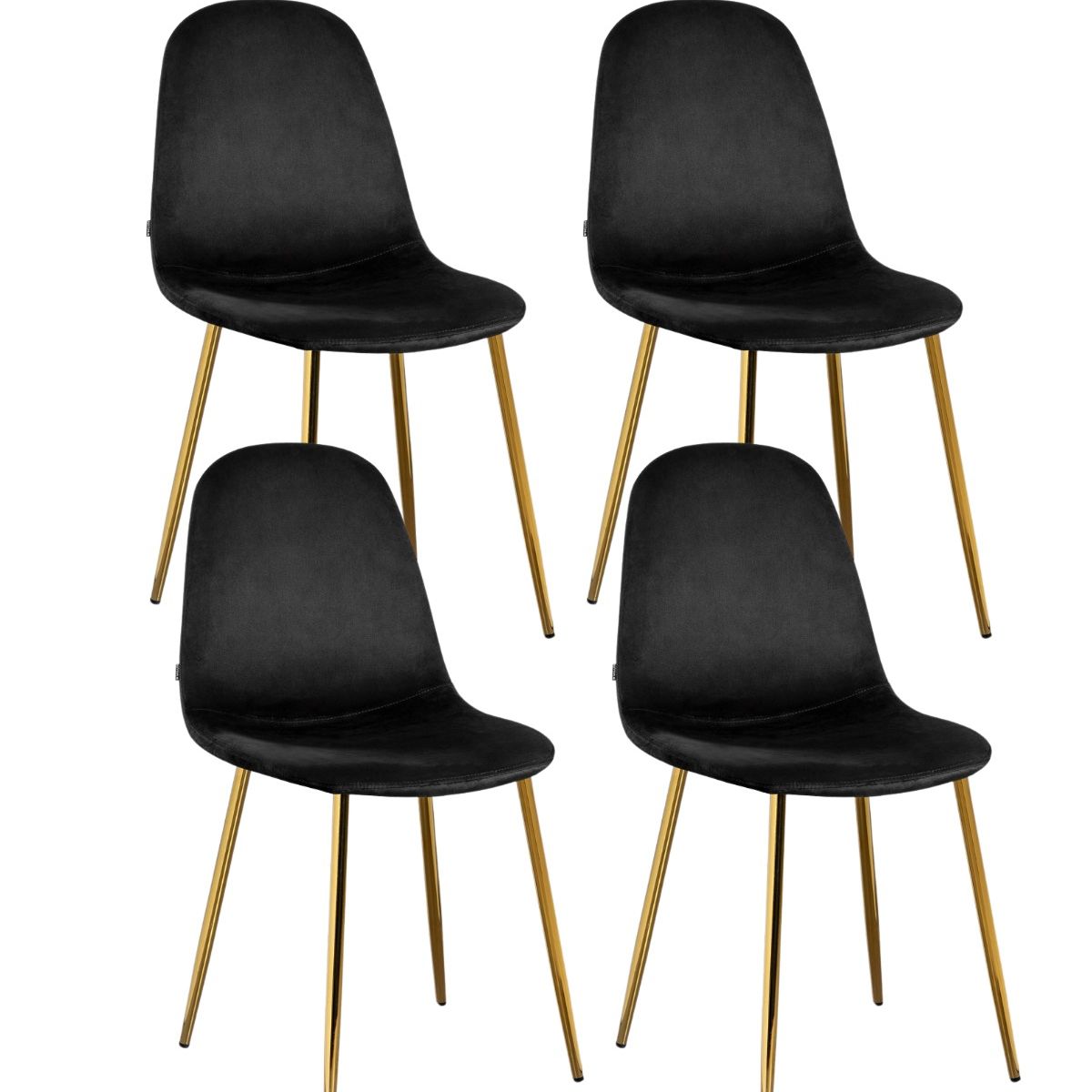 GENERICO - Pack 4 Silla de Comedor Trendy Top Gold Terciopelo -Negro
