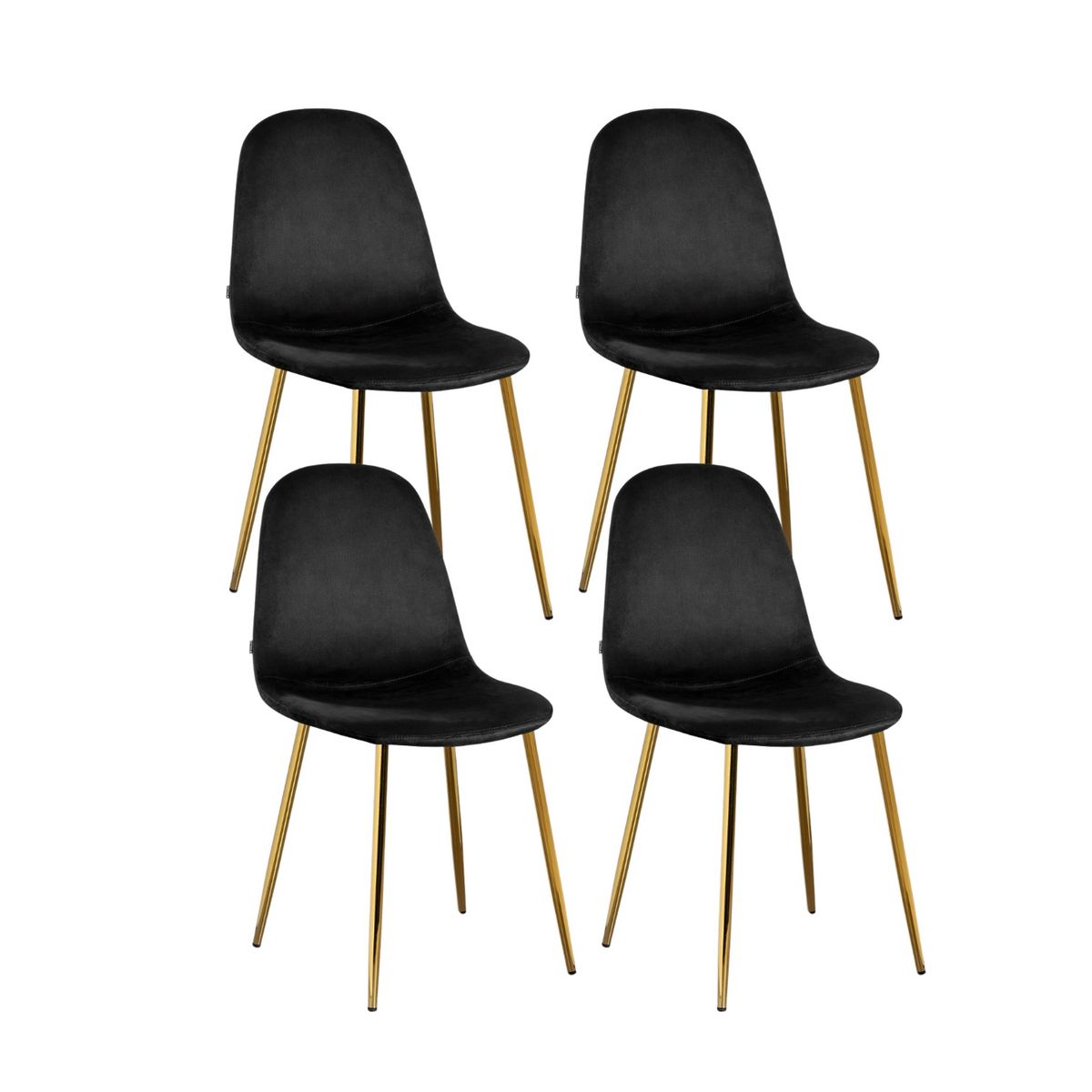 GENERICO - Pack 4 Silla de Comedor Trendy Top Gold Terciopelo -Negro