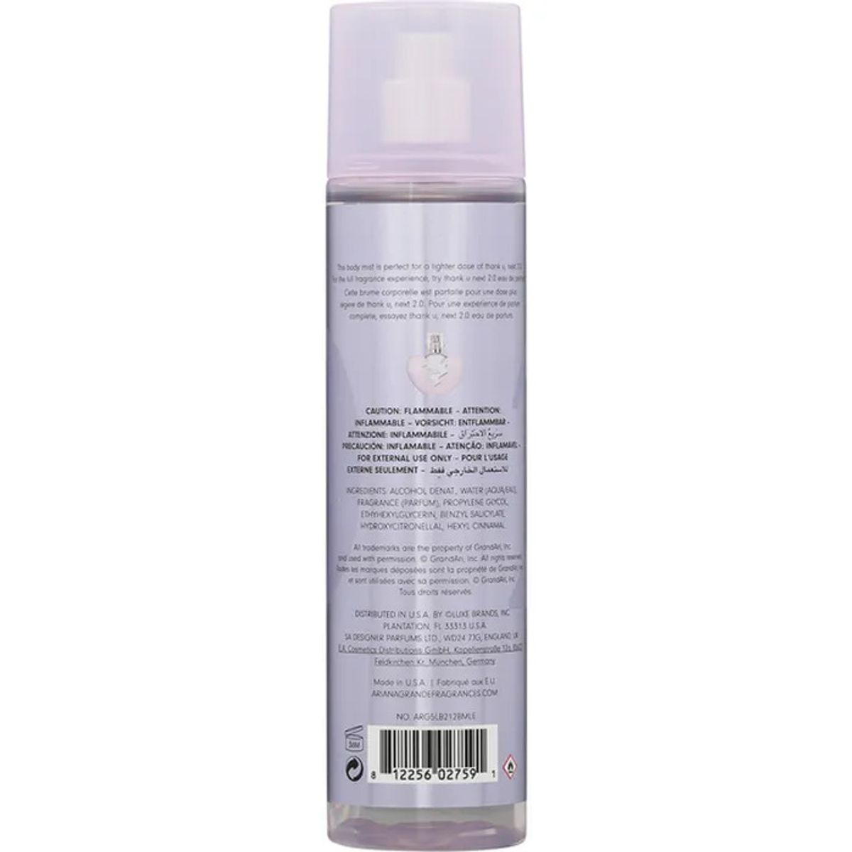 ARIANA GRANDE - Colonia Thank U Next 2.0 Ariana Grande Body Mist Mujer 236 ml