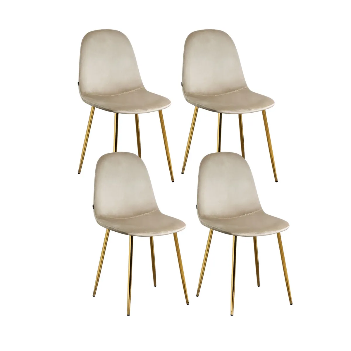 GENERICO - Pack 4 Silla de Comedor Trendy Top Gold Terciopelo -Beige
