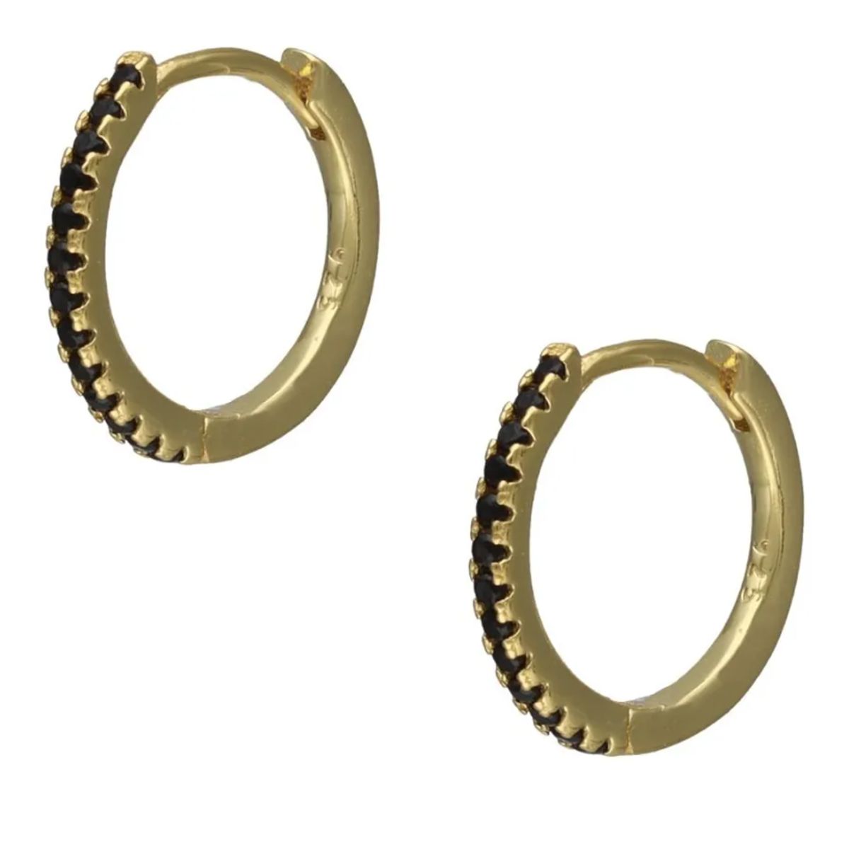 GENERICO - Aros Miniargollas Plata Con Baño De Oro 18k Mujer O Niña