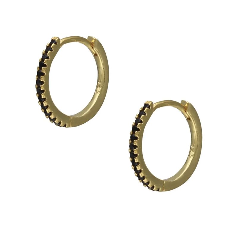 GENERICO - Aros Miniargollas Plata Con Baño De Oro 18k Mujer O Niña