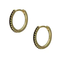 GENERICO - Aros Miniargollas Plata Con Baño De Oro 18k Mujer O Niña