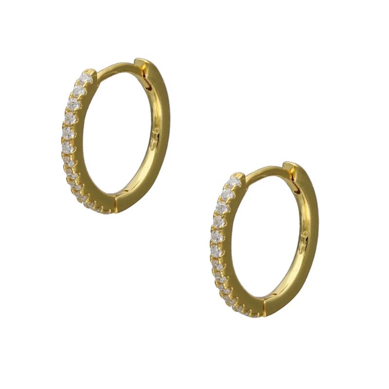 GENERICO - Aros Miniargollas Plata Con Baño De Oro 18k Mujer O Niña