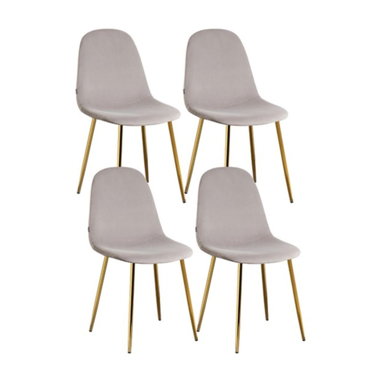 GENERICO - Pack 4 Silla de Comedor Trendy Top Gold Terciopelo -Gris