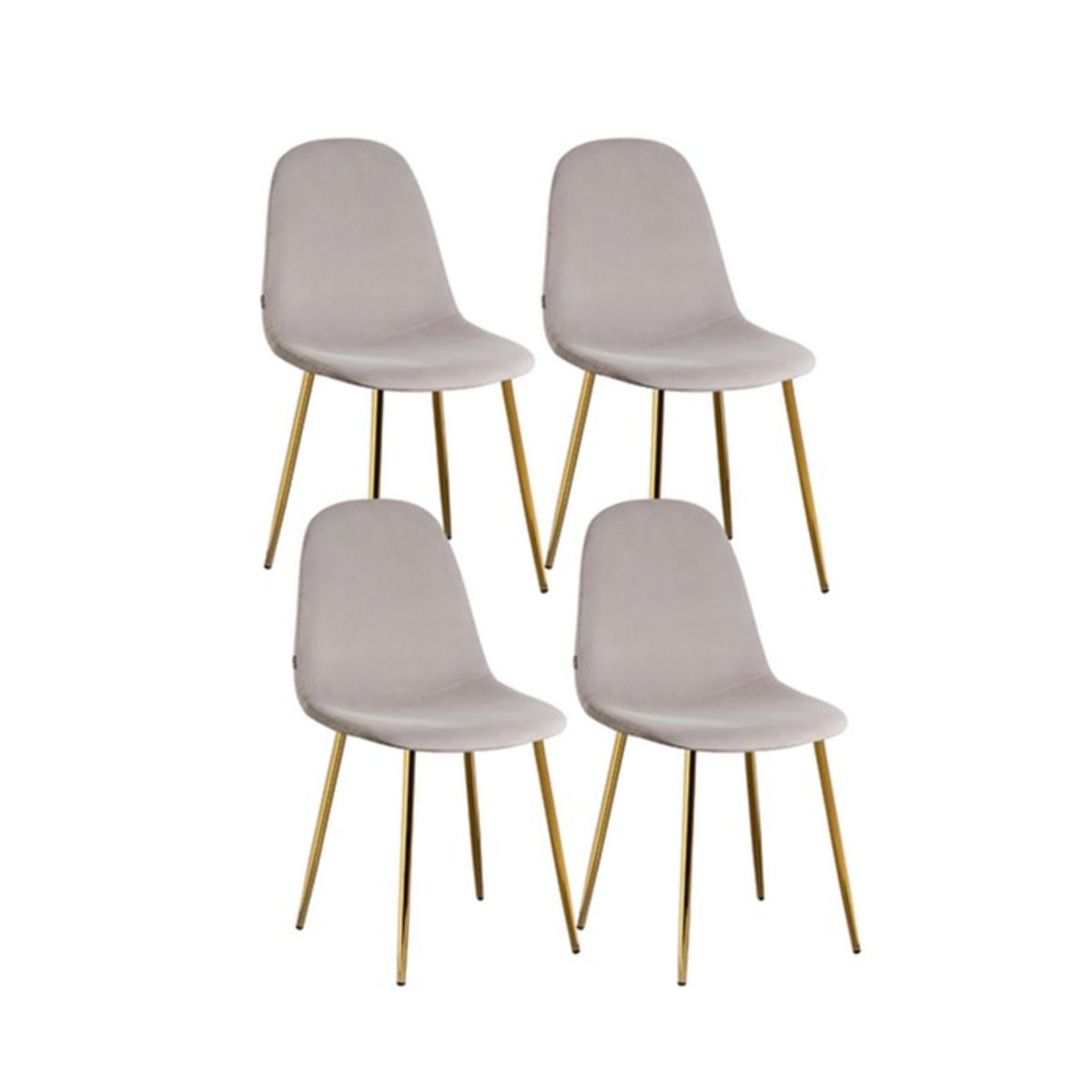 GENERICO - Pack 4 Silla de Comedor Trendy Top Gold Terciopelo -Gris