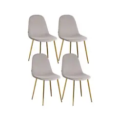 GENERICO - Pack 4 Silla de Comedor Trendy Top Gold Terciopelo -Gris