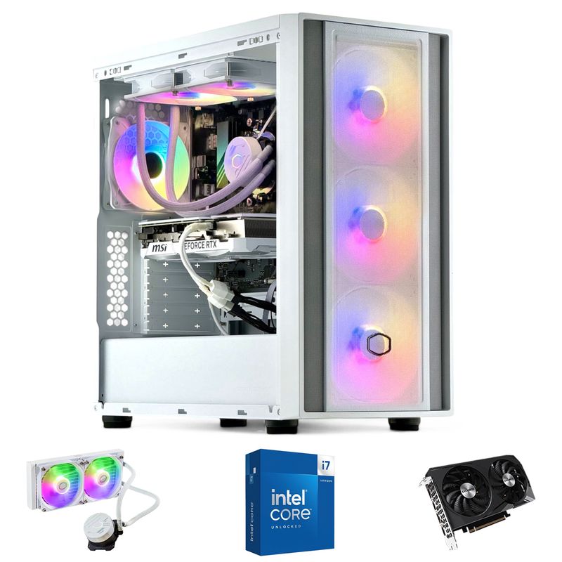 HYPERPC - PC GAMER Blanco INTEL CORE i7 14700K 32gb DDR5 1Tb RTX 4070 WiFi