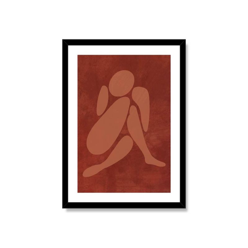 ALCUADRADO - Cuadro Individual Abrazo interior Negro 50x40cm