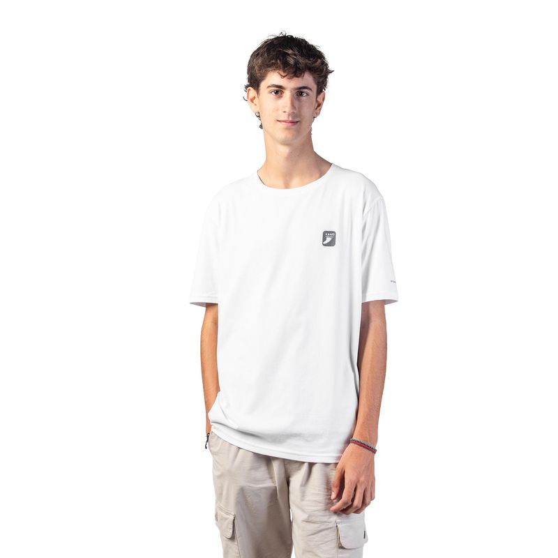 KANO - Polera Manga Corta Kano Ritoque 100% Algodón Orgánico Blanco
