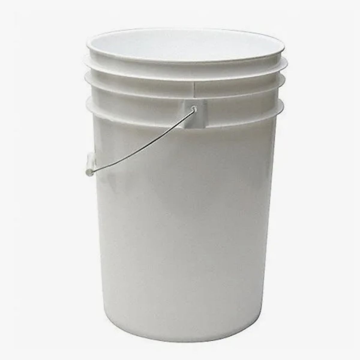 MARIO HADDAD - Balde Blanco Liso 10 Litros Con Tapa, Con Mango, Sin Olor
