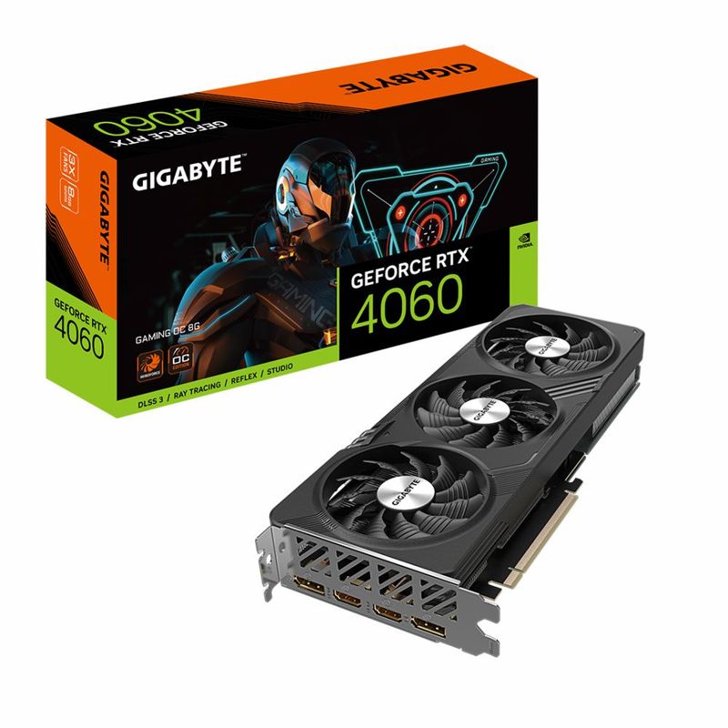 GIGABYTE - Tarjeta de Video Gigabyte RTX­­ 4060 GAMING OC 8G GDDR6