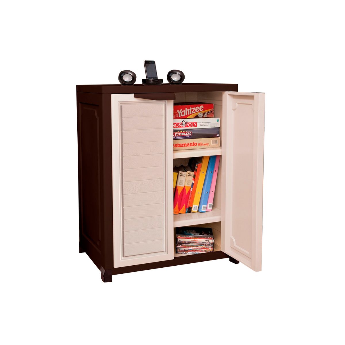 GENERICO - Mueble Organizador 2 Niveles Madeira 70x95x45cm