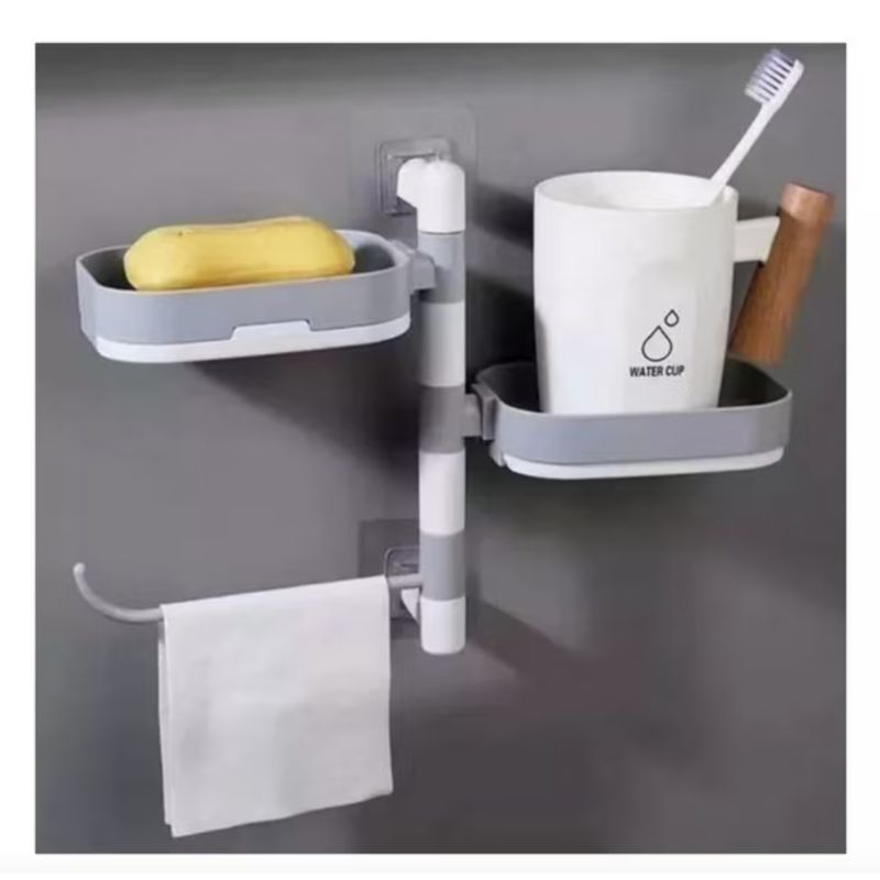 GENERICO - Organizador De Ducha Jabonera Toallas Giratoria Baño Repisa