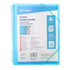 MOTARRO - Carpeta Archivadora Anillada A4 Con 20 Fundas Transparentes