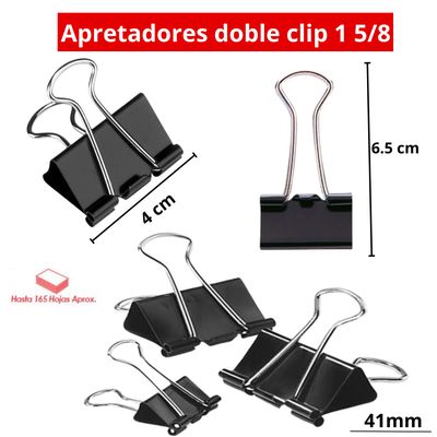 Imagen 2 del producto Sujetapapeles Metálicos Binder Clips Color Negro Pack 24