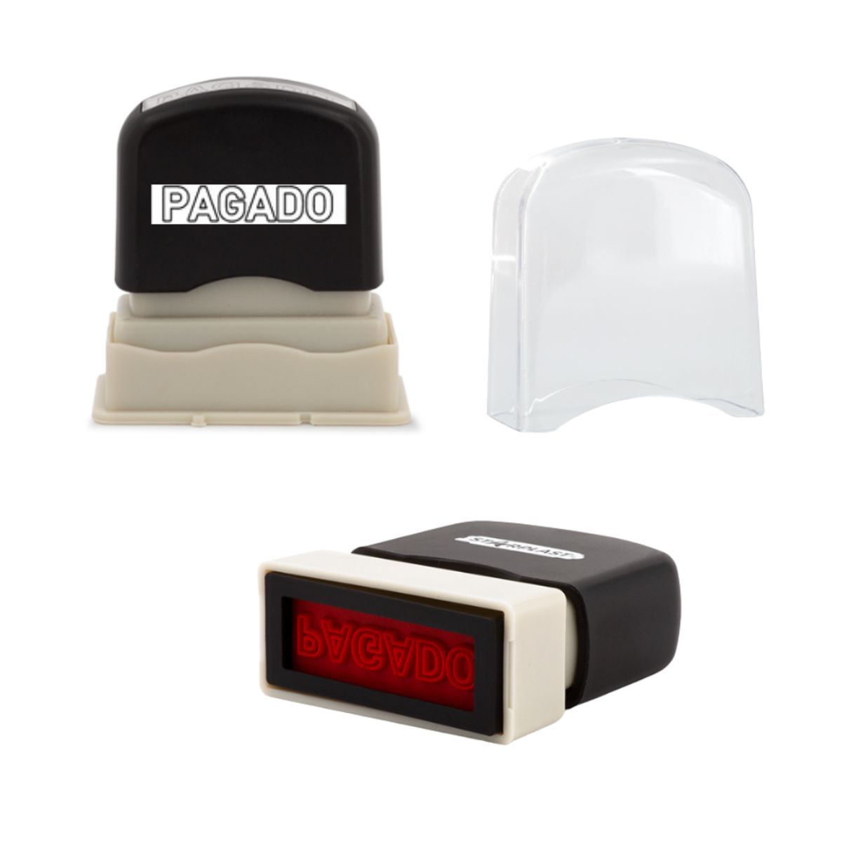 MOTARRO - Sello Automático Pagado Tinta Negra Timbre De Oficina