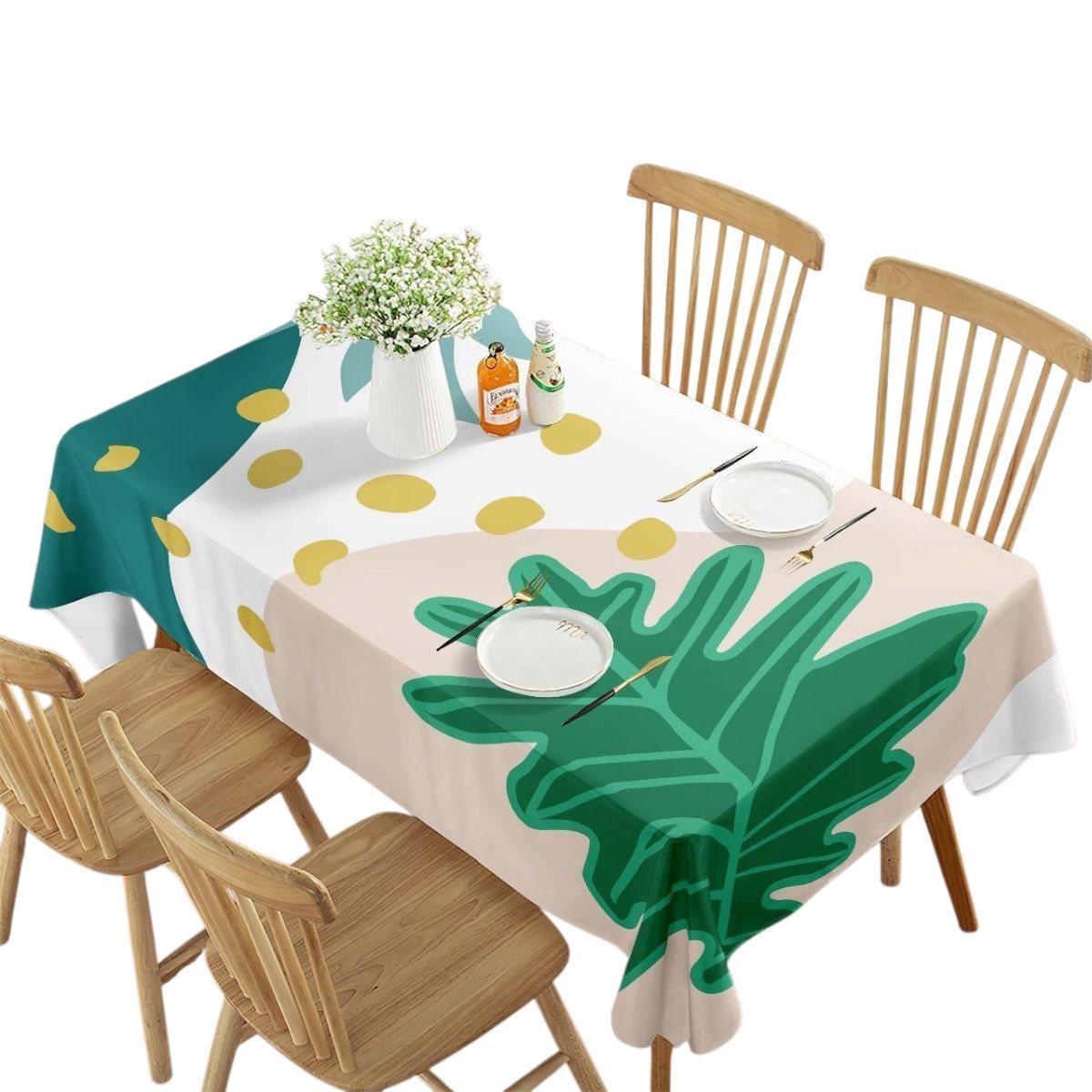 GENERICO - Mantel De Mesa Rectangular Impermeable Estampado Medida 140cm x 220cm