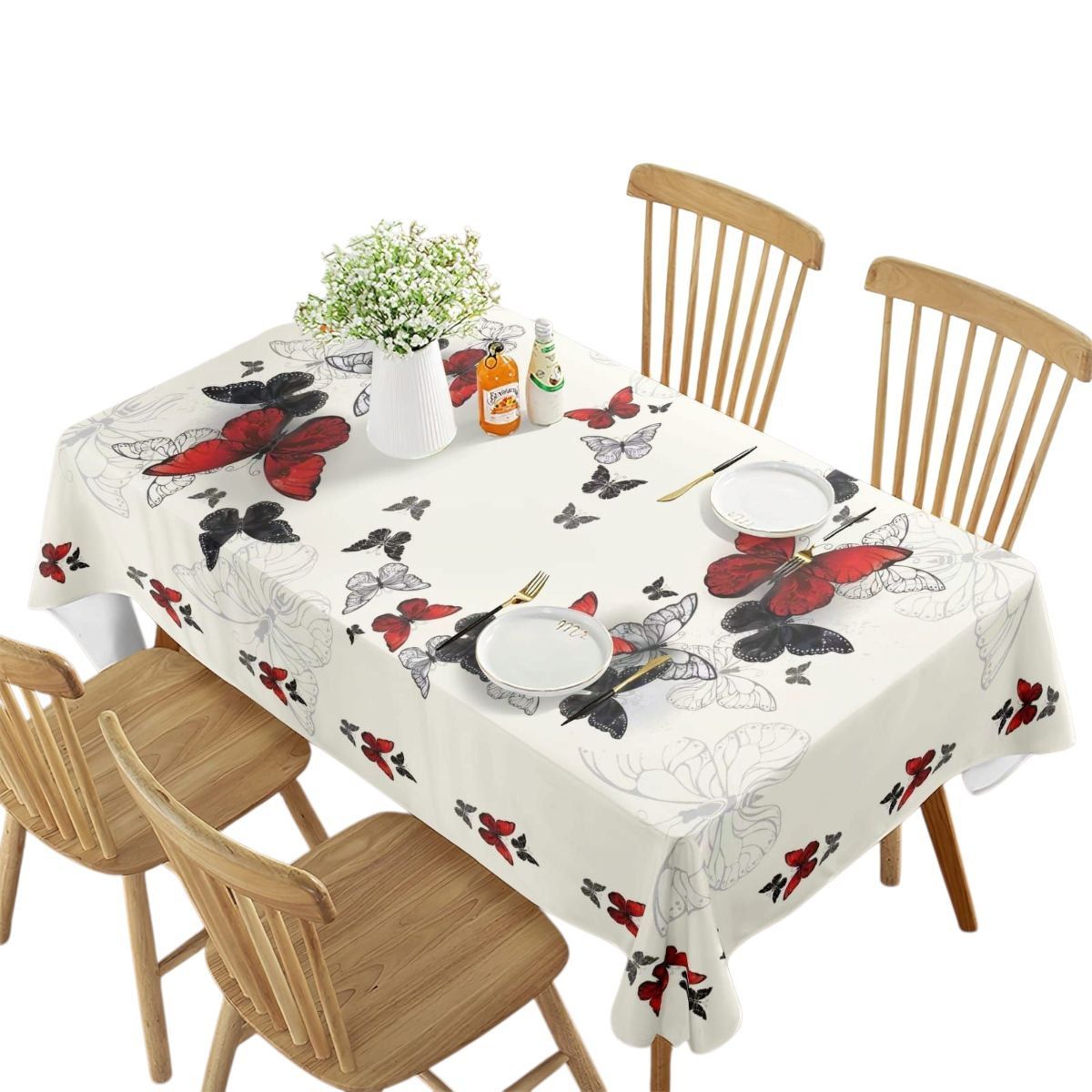 GENERICO - Mantel De Mesa Rectangular Impermeable Estampado Medida 140cm x 220cm