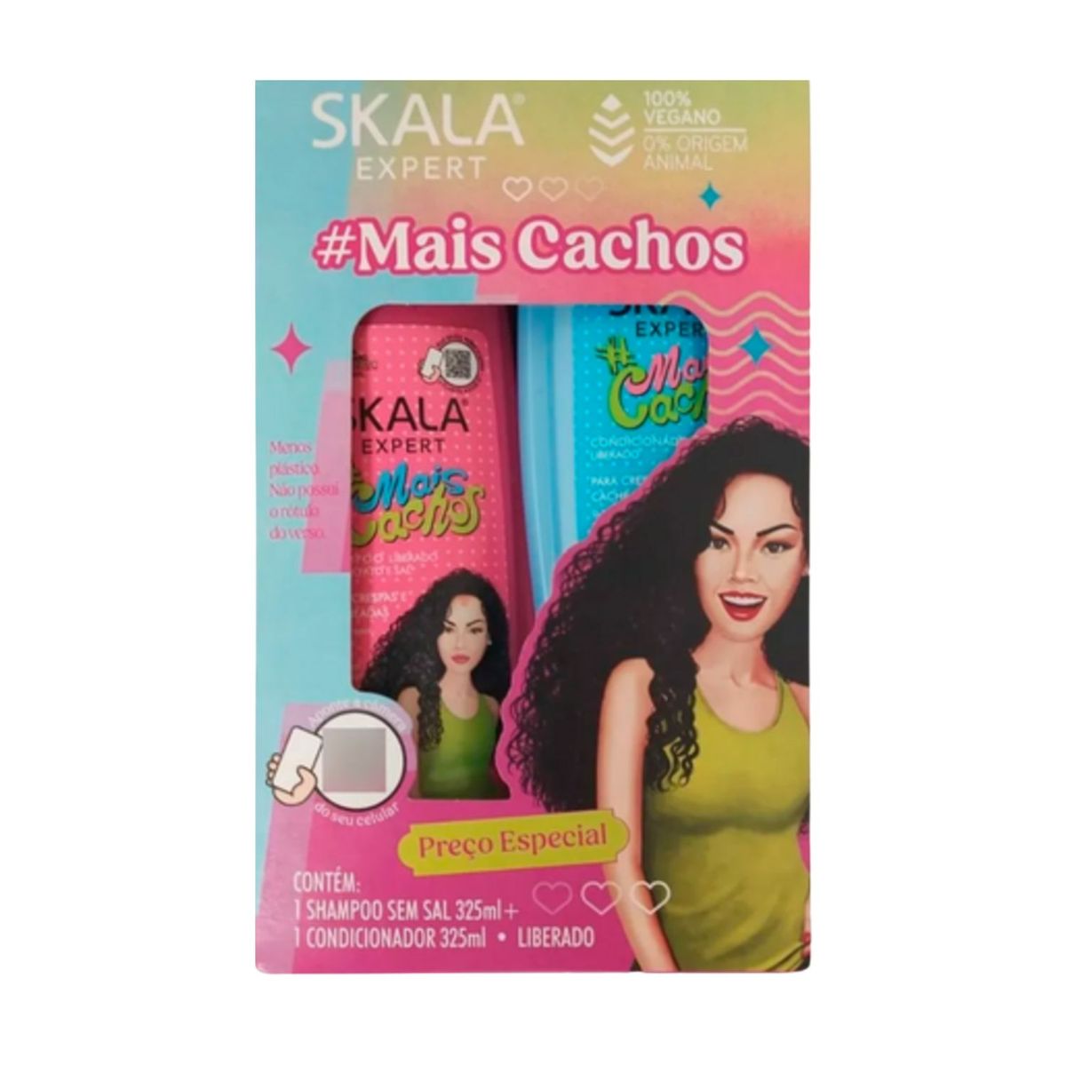 SKALA - Kit Skala Mais Cachos  Shampoo y Acondicionador  650ml Rizos Hidratados