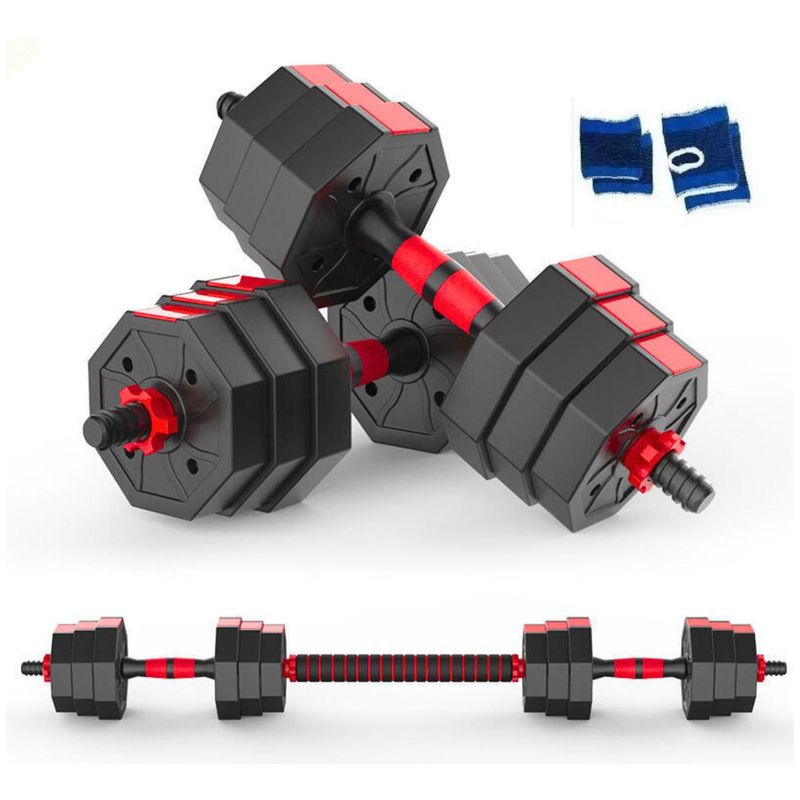 YEP S - Set Mancuernas 20 kg Barra Ajustables 3 en 1 - Negro