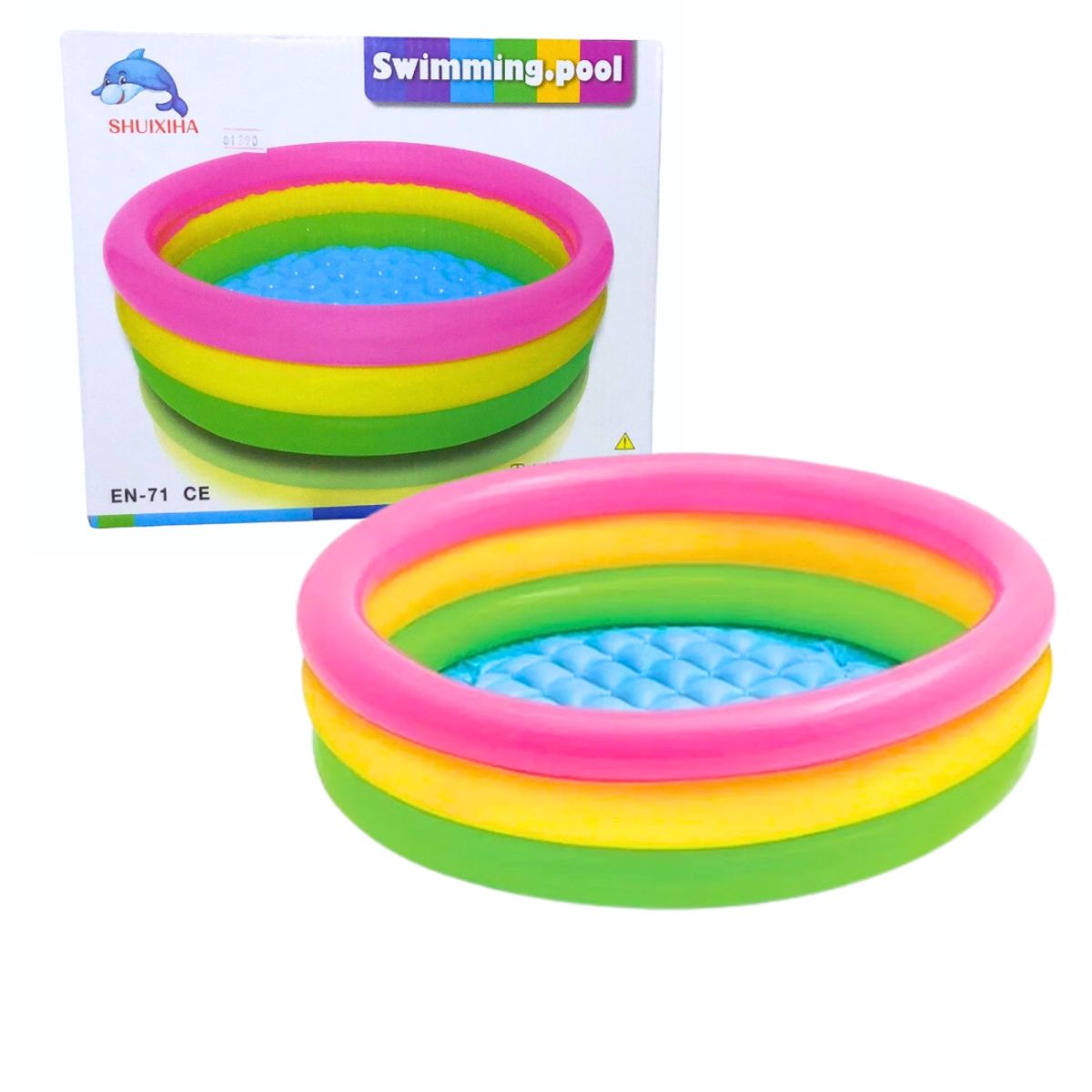 GENERICO - Piscina Inflable Infantil Redonda 90x23cm Con Fondo Acolchad