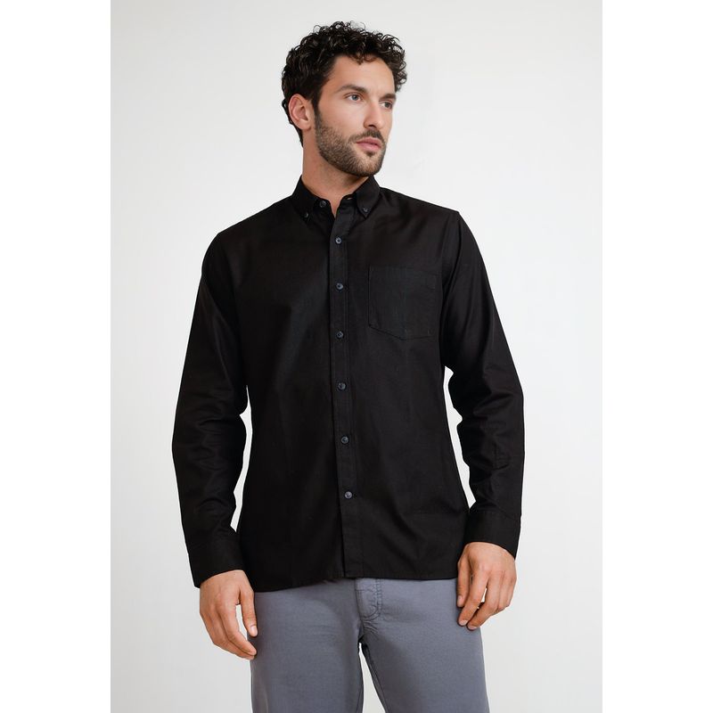 TRIAL - Camisa Oxford Hombre Blake Negro