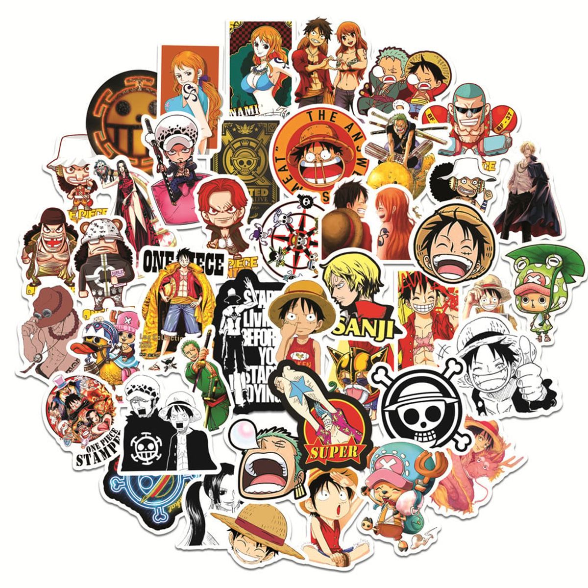 GENERICO - Pack Sticker pegatina One Piece luffy