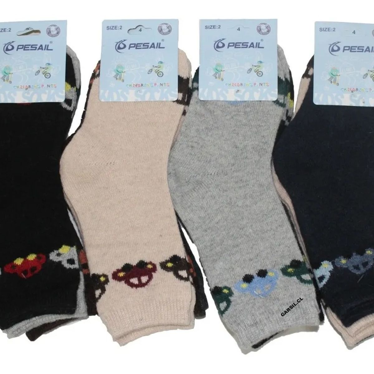 GARSIL - 12 Pares De Calcetines Termicos Para Niños - Diseños - Docena